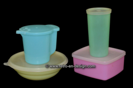 ¡Combinación de Tupperware de la vintage! Tumbler, crema, tazón de cereal, contenedor de almacenamiento