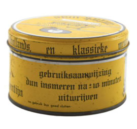 Vintage gelbe Blechdose für Quick / Kwiek Antiquitätenwachs