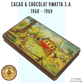 Boîte Vintage pour Chocolat Kwatta avec Diligence (1960-1969)
