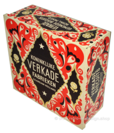 Reproduction of the original square Verkade store tin Royal Mixed with paper wrap from 1925