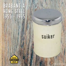 Brocante white tin canister for sugar made by Brabantia Home Steel