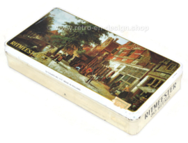 Rectangular cigar tin by Ritmeester with image painting "City view in Enkhuizen" by Cornelis Springer