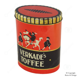 Verkade Nostalgie: Ovale Vintage-Bonbondose für Toffees mit Reiter