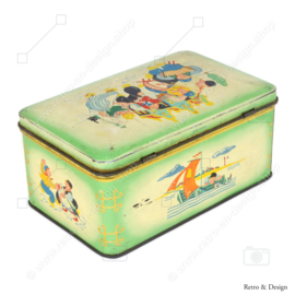Vintage tin with traditional costume representation, made by Bekkers, Dordrecht