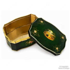 Vintage Green Pickwick Tea Tin by Bekkers Dordrecht Holland (1950–1955)