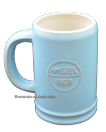 Amstel Bier 60er Jahre Vintage Keramik Bierkrug, blau