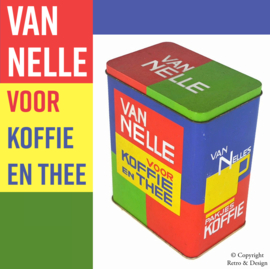 Veelkleurig Rechthoekig Blik van Van Nelle voor Koffie en Thee (1990-1999)