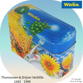 Boîte de rangement vintage Wasa avec Coq et Abeille – Élégante et Pratique pour Votre Knäckebröd