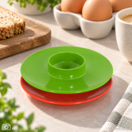 Vintage Mepal Service eierdopjes oranje & groen – set van 2 – jaren 70
