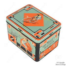"Tauchen Sie ein in die Olympische Nostalgie: Wunderschöne Vintage-Blechdose von Van Melle aus den Spielen von 1928!"