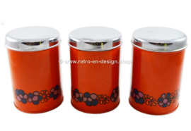 Conjunto de tres latas vintage de Brabantia, patrón de diseño "Diana"