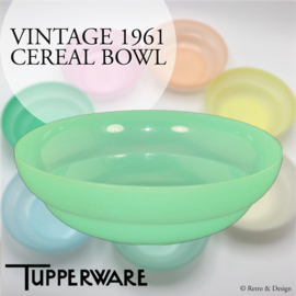 Plato o tazón Tupperware vintage para cereal o budín, verde