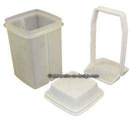 Vintage Tupperware witte tafelzurenpot (xl), voor augurken, zure uitjes etc.