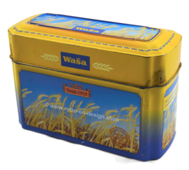 Blikken doos voor Crackers van Wasa met afbeelding van rijp graan