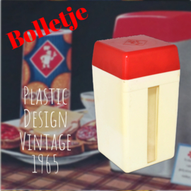 Boîte de fenêtre carrée en plastique vintage ou récipient à biscuits fabriqué par Bolletje