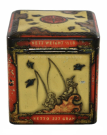 Vintage Blechdose in Würfelform von NIEMEIJER für Pecco Tee