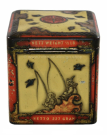 Cubo de hojalata vintage de NIEMEIJER para té Pecco