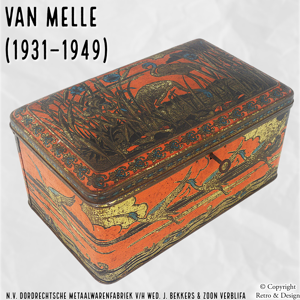 Van Melle Tin (1931–1949) – Exotic Birds & Original Key Lock | Rare Vintage Collectible