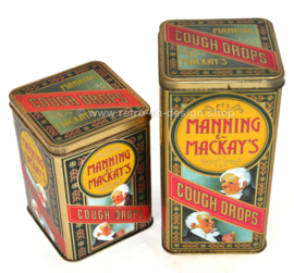 Set of two vintage tins for Mannings & Mackay's Cough Drops.