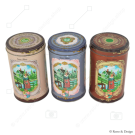 Juego de tres latas vintage para Zaanse Koeken hechas por Albert Heijn