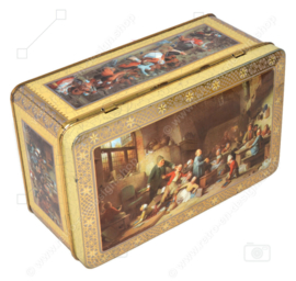 Vintage Blechdose von DE GRUYTER mit Bildern von Gemälden alter Meister