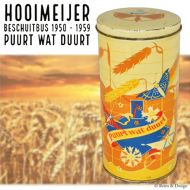 Discover the timeless taste of Hooimeijer: Pure that endures, immortalized in a vintage biscuit tin!