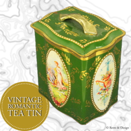 Vintage romantische englische Teedose mit Griff
