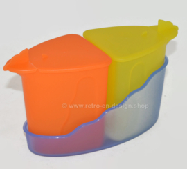 Vintage Tupperware Expressions Zuckerdose und Sahnekännchen im Halter