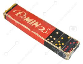 Vintage dominoes with coloured dots on stones, 1950 - 1960