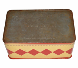 Vintage cookie tin by Bolletje with red lid
