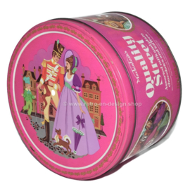 Vintage grote ronde paarse blikken trommel Quality Street Mackintosh