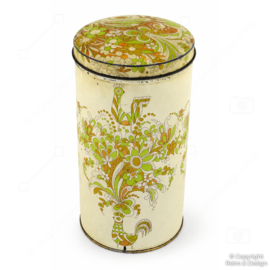 Boîte à Biscottes Vintage Verkade – Décor Fleurs & Oiseaux – Pays-Bas Années 1950