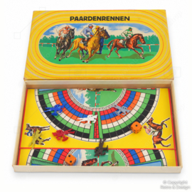 Vintage Paardenrennen bordspel – wedrenspel – ca. jaren 60-70