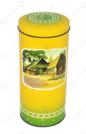Vintage gelbgrüne Zwiebackdose von Bosscher Zwieback Zuidwolde