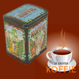 Vintage blik voor gemalen koffie van De Gruyter, bruin