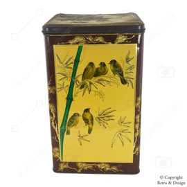 Vintage Tiktak Tea Tin (1939) with Birds on Bamboo – Verblifa