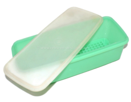 Vintage Tupperware groentendoos, brooddoos, bewaardoos in jade groen