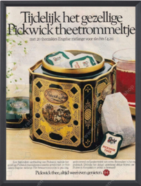 Series of four vintage tea tins for Pickwick Tea by Douwe Egberts