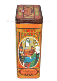 Juego de dos latas retro de Douwe Egberts con imágenes nostálgicas