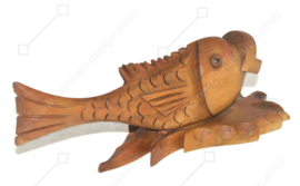 Vintage sculpture / wood carved fish