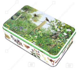 Tin for biscuits by Verkade with nature decoration