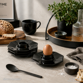 Egg cup with border by Arcoroc France, Octime-black Ø 14 cm