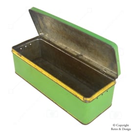 Vintage Green Biscuit Tin with Gold Print for Gingerbread