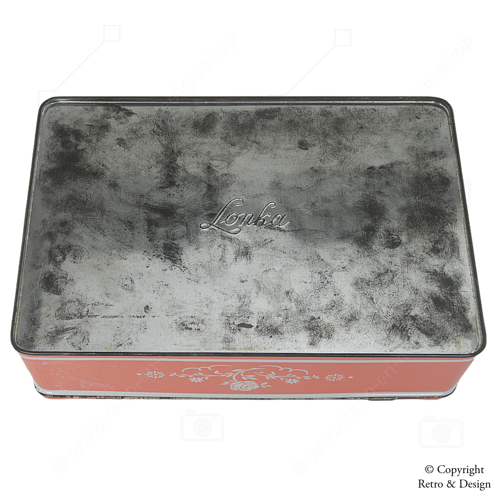 Lonka Vintage-Dose – 1960er, Frau mit roten Rosen