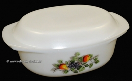 Vintage cocotte grande 'Arcopal Fruits de France' avec couvercle