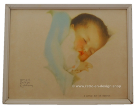 Ilustración A little bit of heaven, Bessie Pease Gutmann en un marco de madera blanco