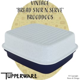 Disfrute Nostálgico: Caja de Pan Vintage Tupperware 'Bread Stor N Serve' en Azul/Blanco Moteado