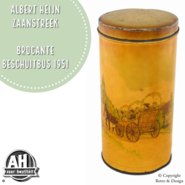 Vintage Koekblik van Albert Heijn met Zaanstreek: Een Historisch Verzamelobject