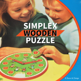 Vintage Simplex houten puzzelklok