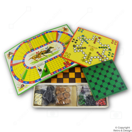 Vintage Bordspel-Set van Jumbo – 6 Spellen in Originele Doos